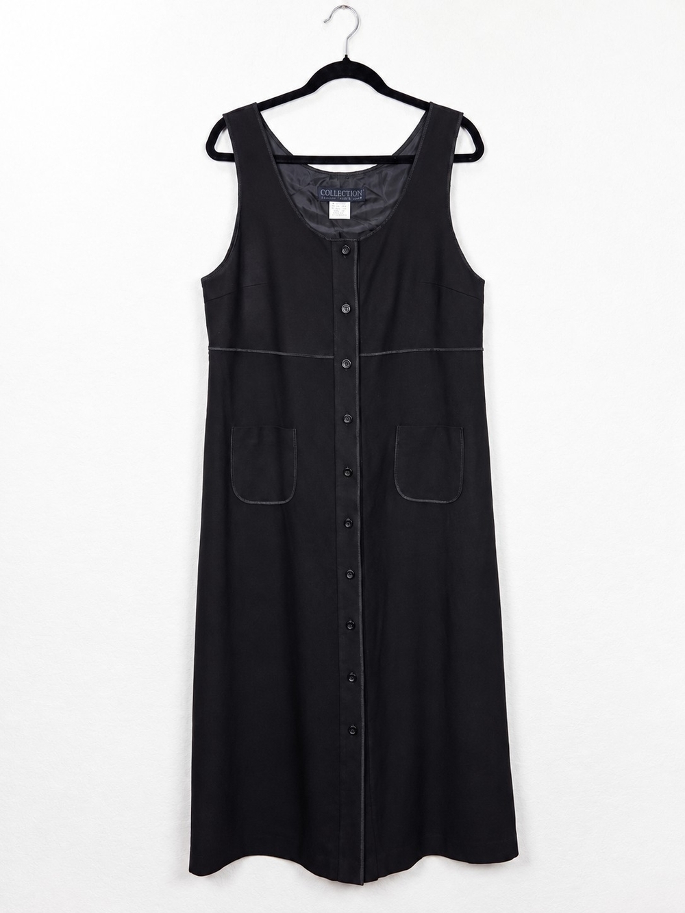 Vintage 90s Harvé Benard Collection Wool Blend Black Maxi Dress Lagenlook Artsy
